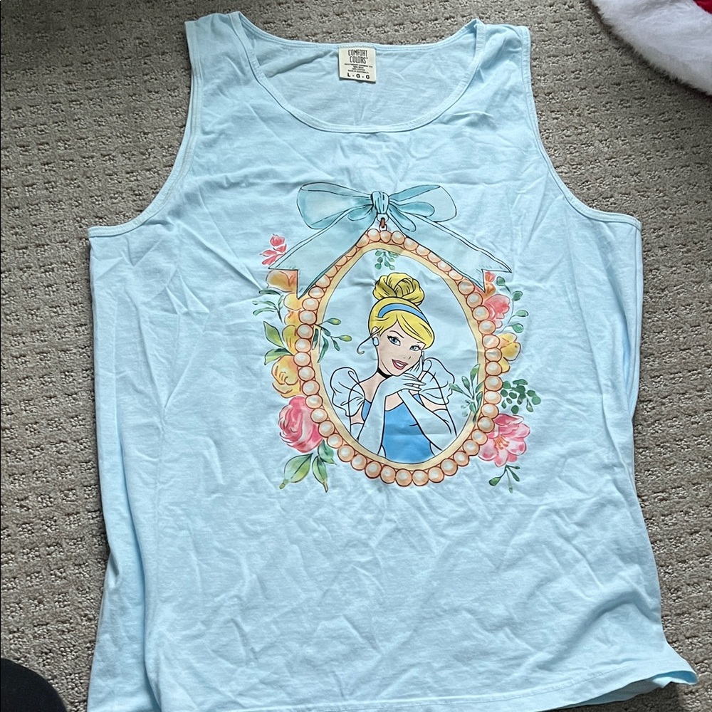 Comfort Colors Sky Blue Cinderella Muscle Tank Top